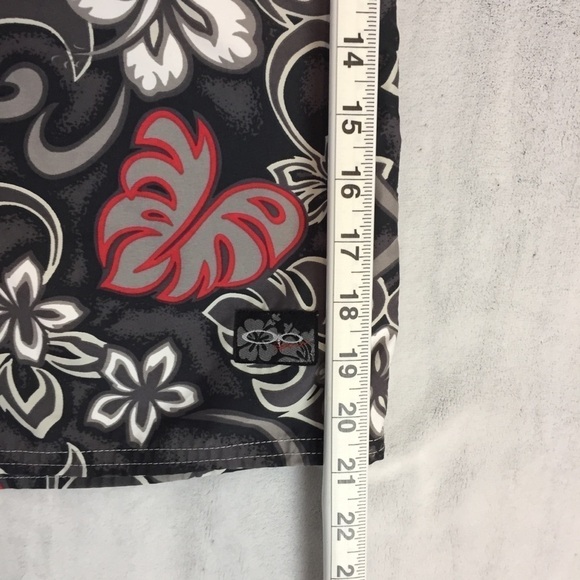 OP Sport Board Shorts Mens XL Gray Red Graphic Swim Trunks Drawstring Mesh Lined - Picture 11 of 13